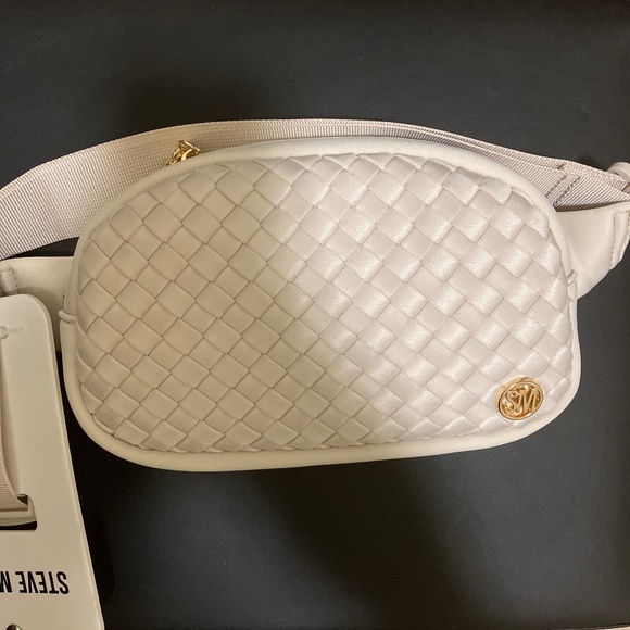 Steve Madden Woven Fanny Pack in Cream - Picture 1 of 10